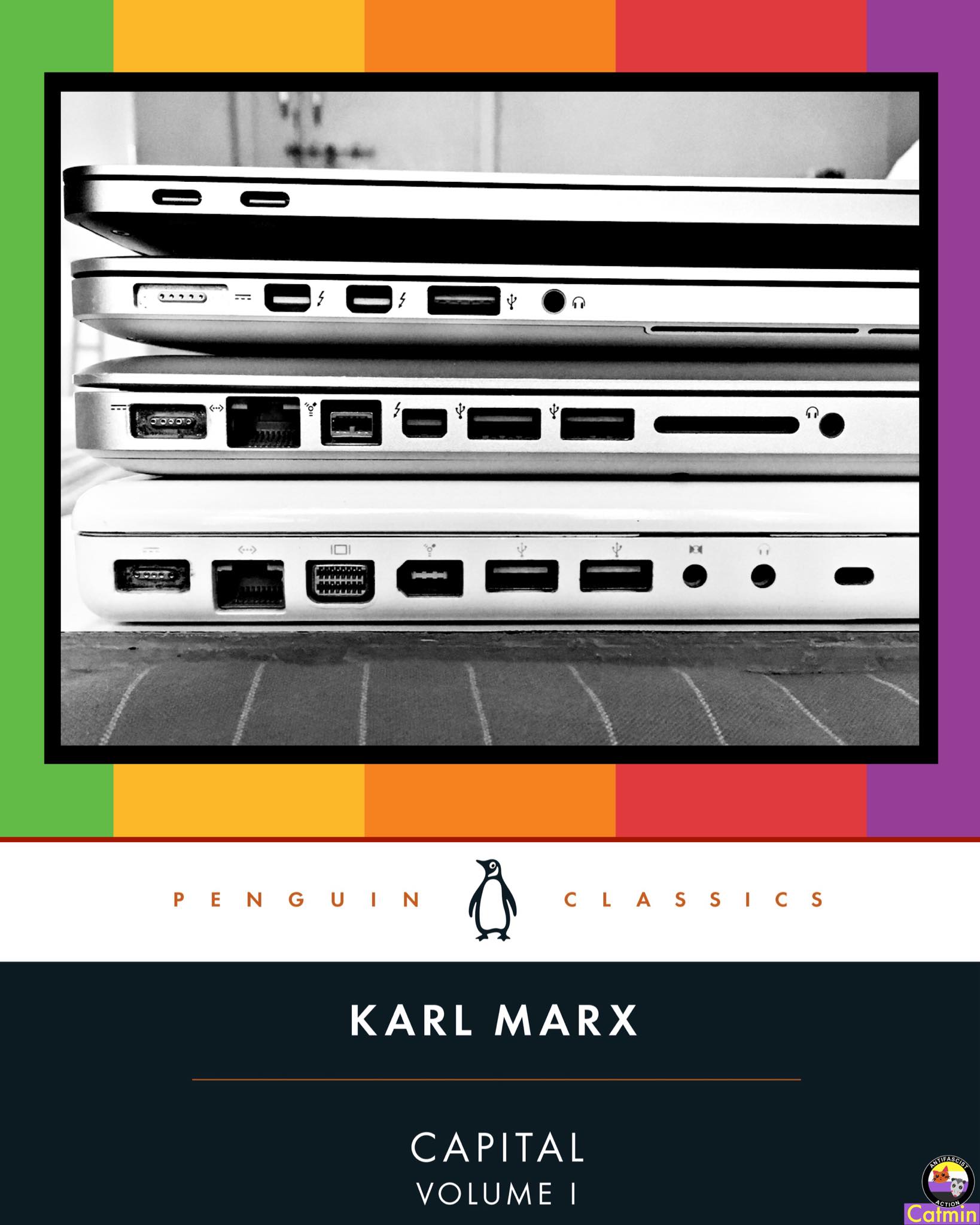 The meme is a humorous image of a stack of MacBooks with multiple USB ports, implying that the devices are so old that they have a USB port for every year of the Mac's existence. The image is captioned "MacBook" with a "2006-2015" label below it, implying that the devices are so old that they have a USB port for every year of the Mac's existence.